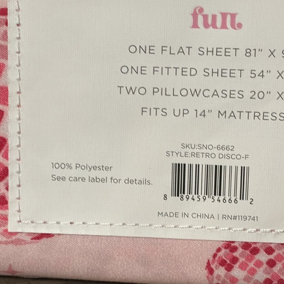 NWT! DISCO 54 FULL SIZE PINK DISCO BALL SHEET SET - Picture 7 of 7